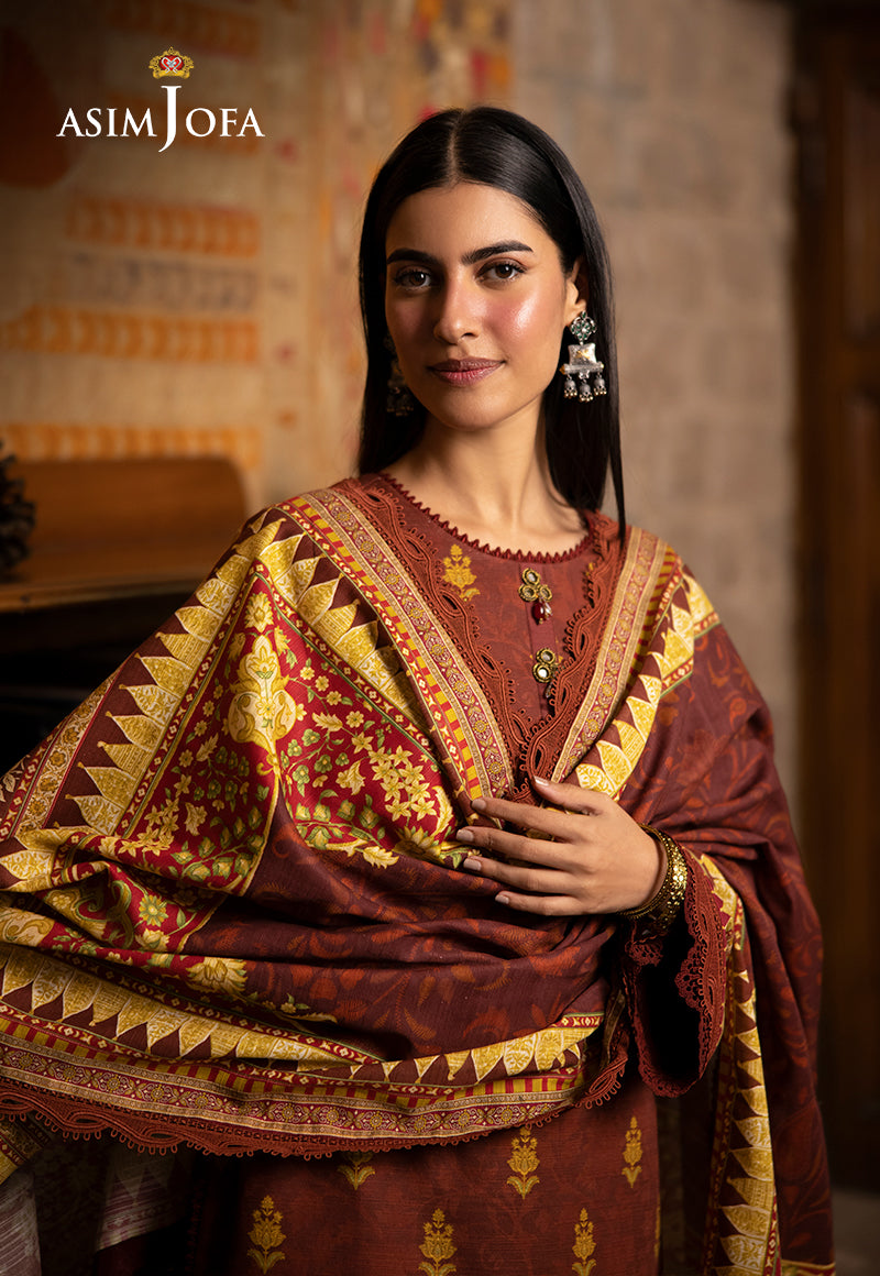 AJUW-59 PRINTED KHADDAR 3 Pcs