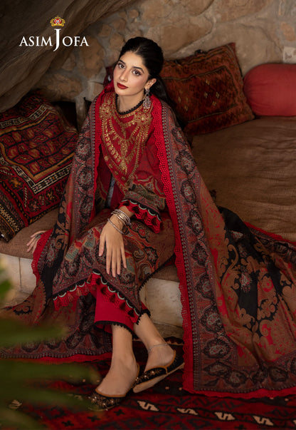 AJUW-02 EMBROIDERED KHADDAR 3 Pcs