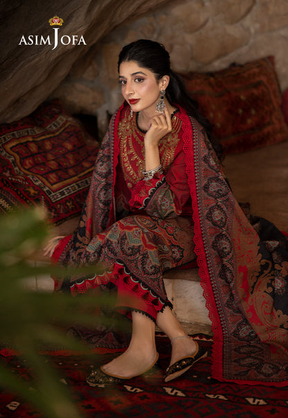 AJUW-02 EMBROIDERED KHADDAR 3 Pcs