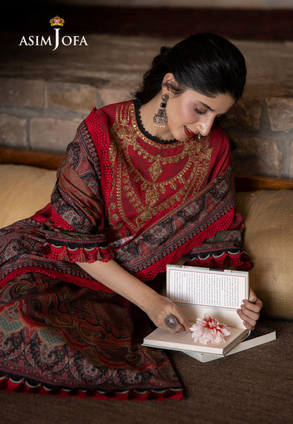 AJUW-02 EMBROIDERED KHADDAR 3 Pcs