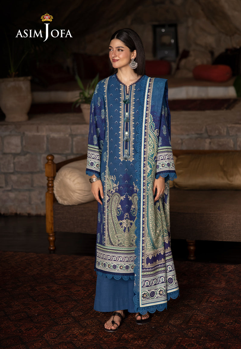 AJUW-46 PRINTED KHADDAR 3 Pcs