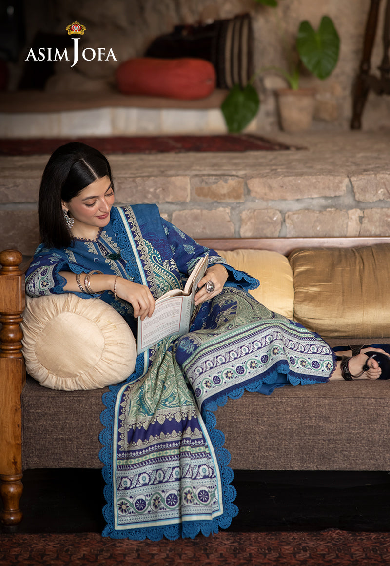 AJUW-46 PRINTED KHADDAR 3 Pcs