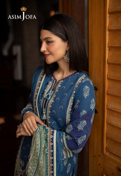 AJUW-46 PRINTED KHADDAR 3 Pcs
