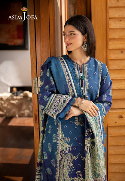 AJUW-46 PRINTED KHADDAR 3 Pcs