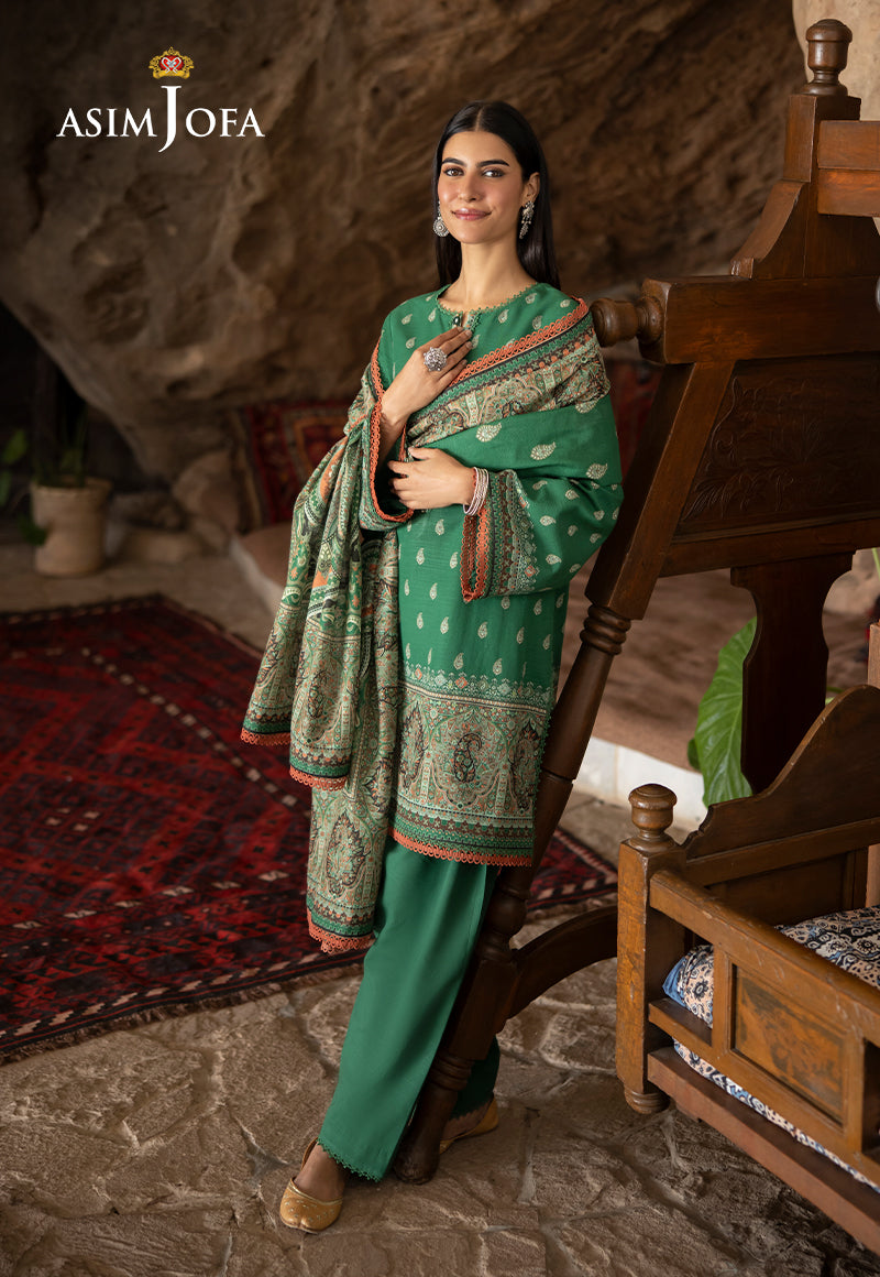 AJUW-32 PRINTED KHADDAR 3 Pcs
