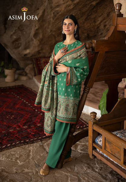 AJUW-32 PRINTED KHADDAR 3 Pcs