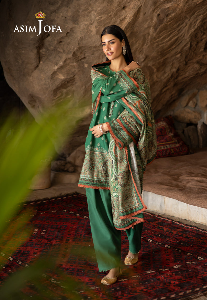 AJUW-32 PRINTED KHADDAR 3 Pcs
