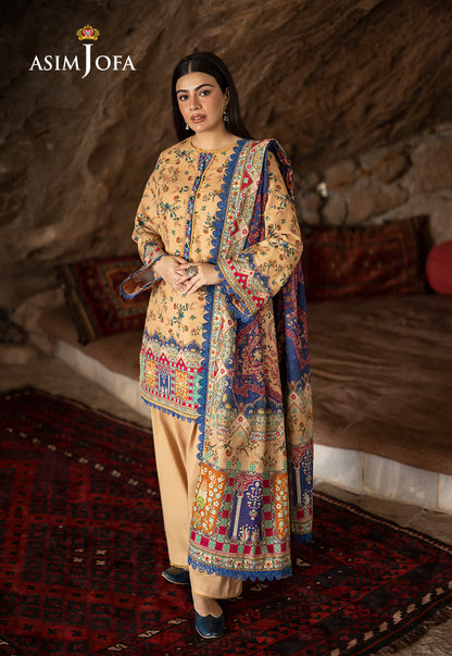 AJUW-48 PRINTED KHADDAR 3 Pcs