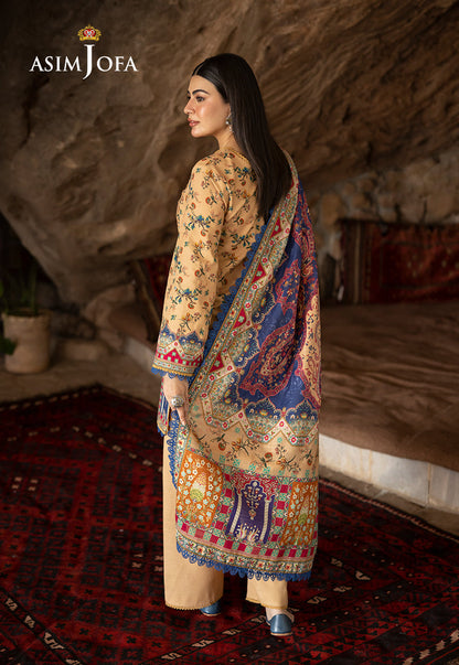 AJUW-48 PRINTED KHADDAR 3 Pcs