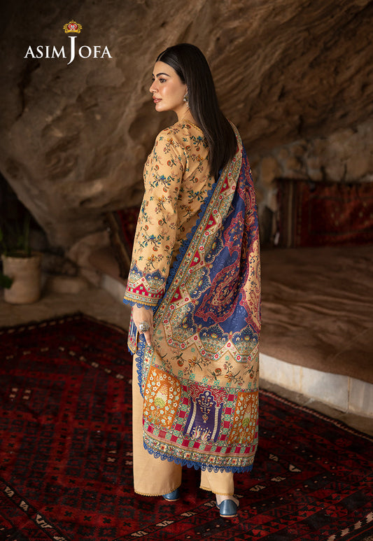 AJUW-48 PRINTED KHADDAR 3 Pcs
