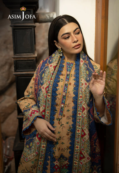 AJUW-48 PRINTED KHADDAR 3 Pcs