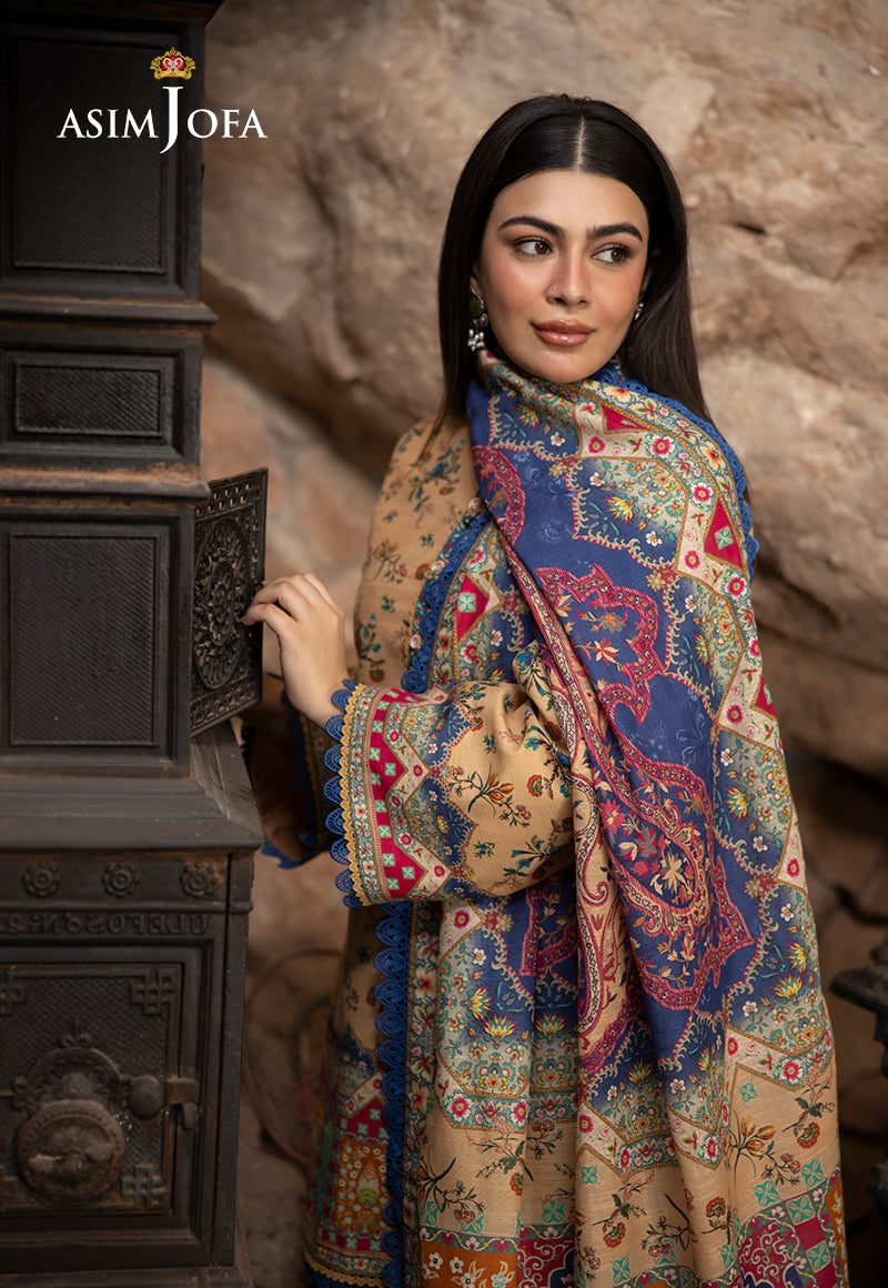 AJUW-48 PRINTED KHADDAR 3 Pcs