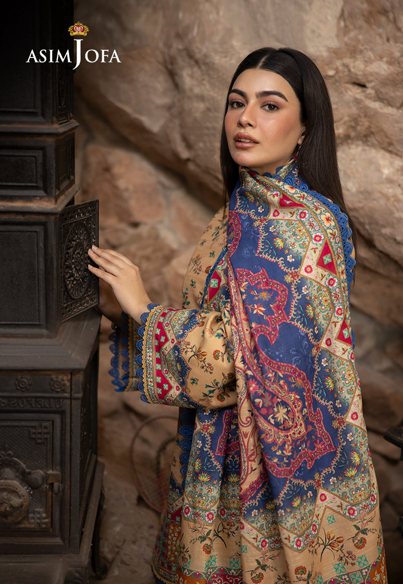 AJUW-48 PRINTED KHADDAR 3 Pcs