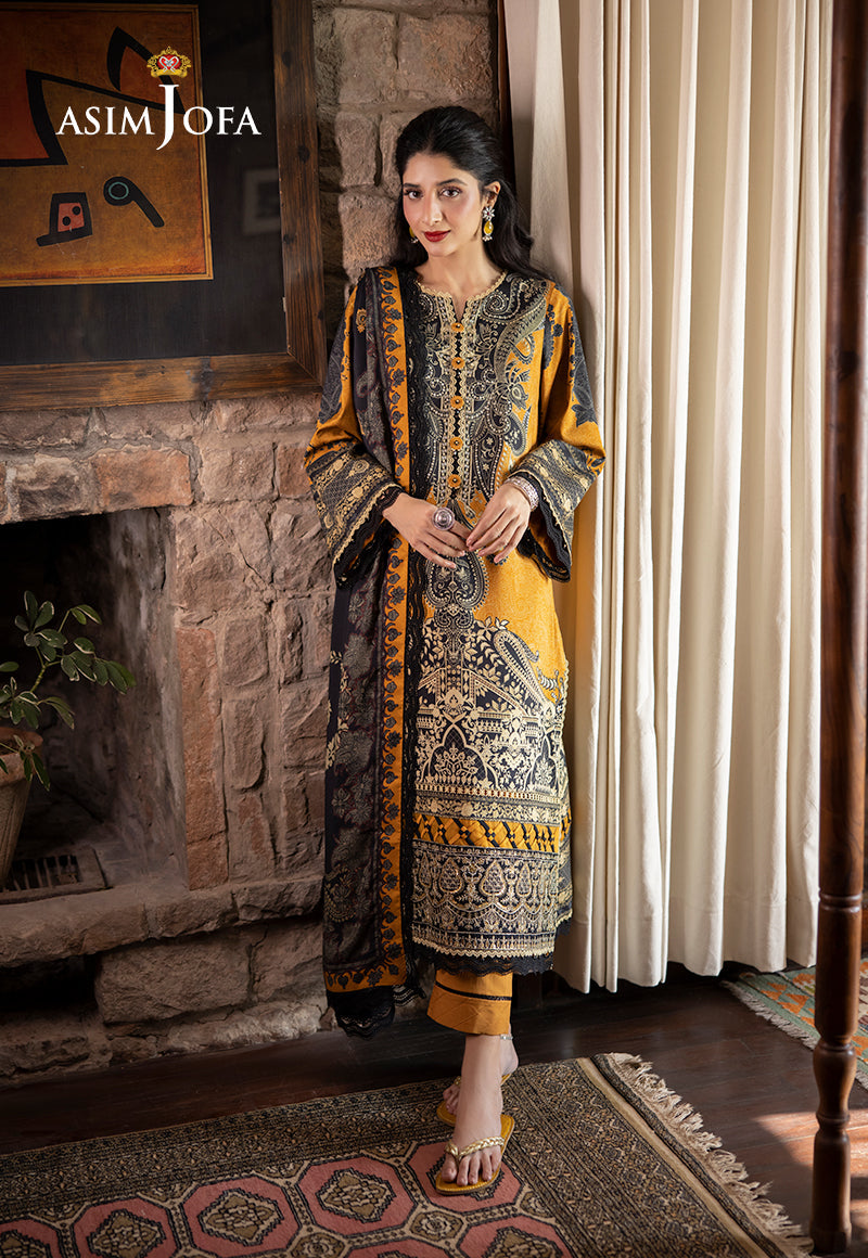 AJUW-23 EMBROIDERED VISCOSE 3 Pcs
