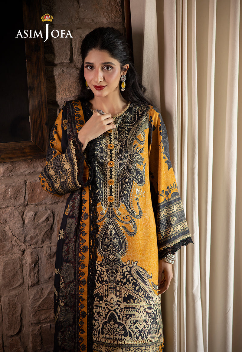 AJUW-23 EMBROIDERED VISCOSE 3 Pcs