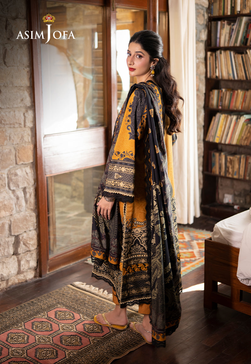 AJUW-23 EMBROIDERED VISCOSE 3 Pcs