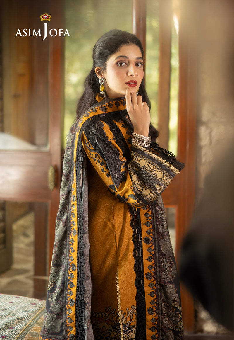 AJUW-23 EMBROIDERED VISCOSE 3 Pcs