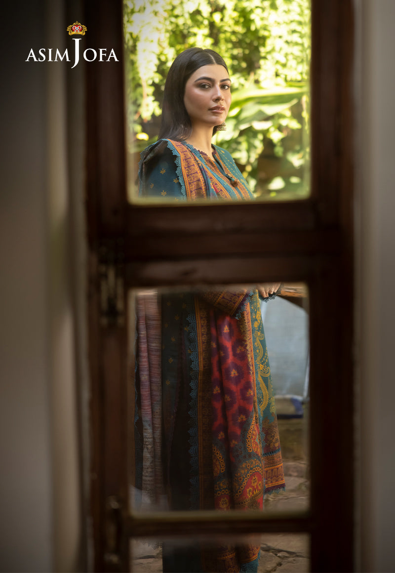 AJUW-52 PRINTED KHADDAR 3 Pcs