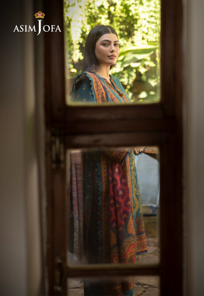 AJUW-52 PRINTED KHADDAR 3 Pcs