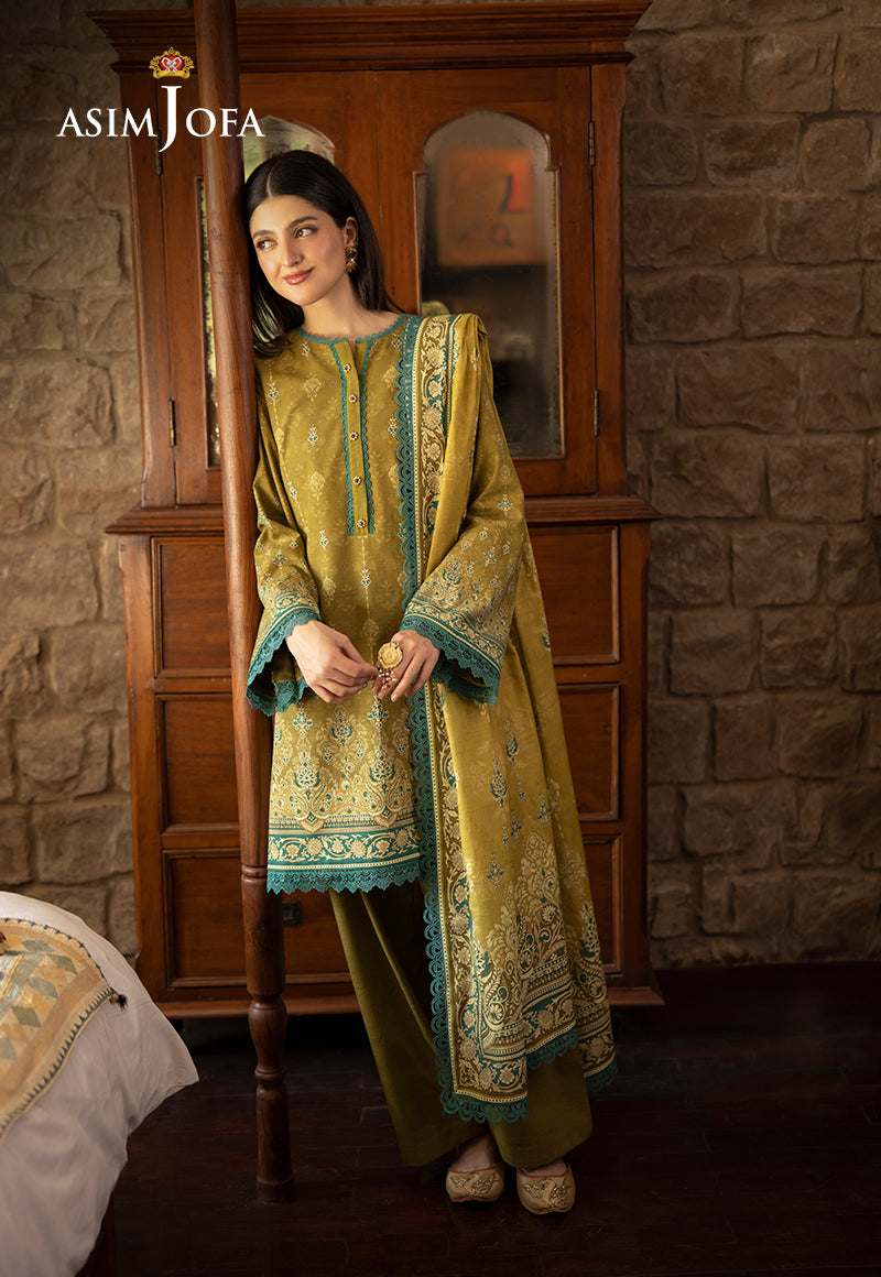 AJUW-49 PRINTED KHADDAR 3 Pcs
