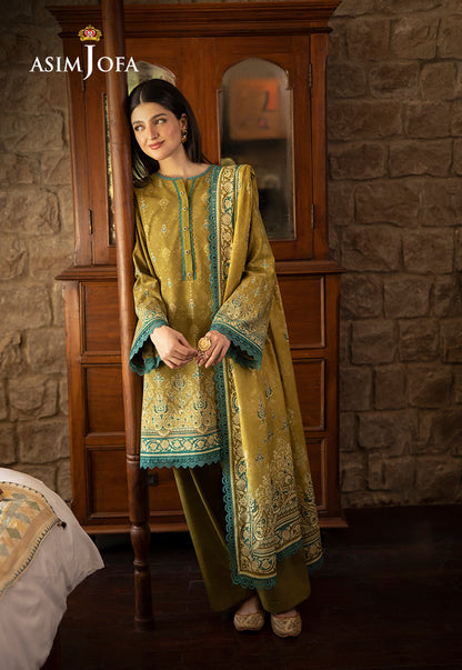 AJUW-49 PRINTED KHADDAR 3 Pcs