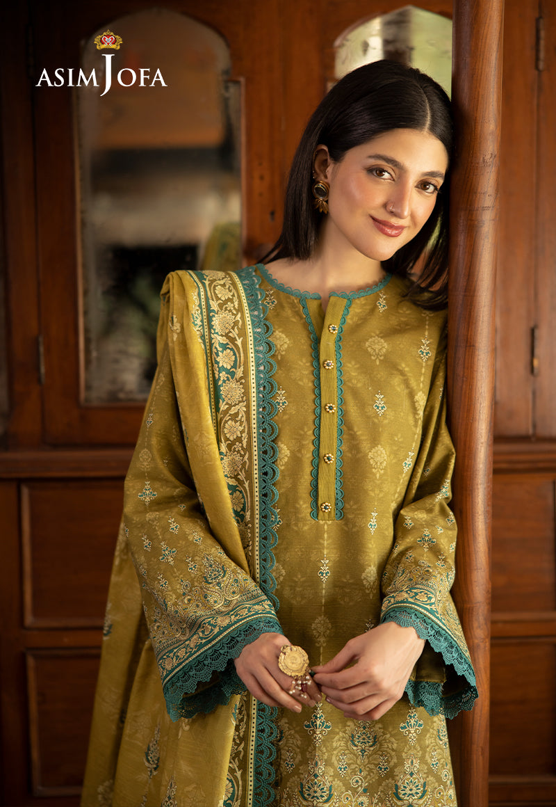 AJUW-49 PRINTED KHADDAR 3 Pcs