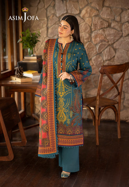 AJUW-52 PRINTED KHADDAR 3 Pcs