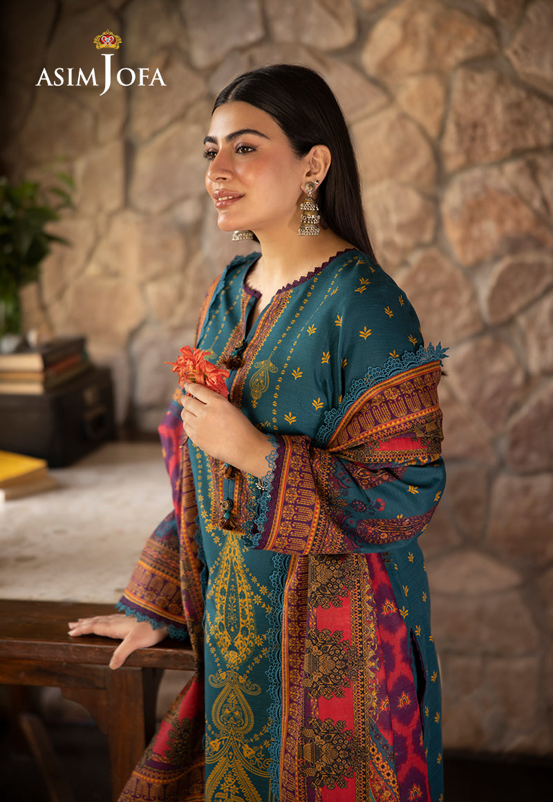 AJUW-52 PRINTED KHADDAR 3 Pcs