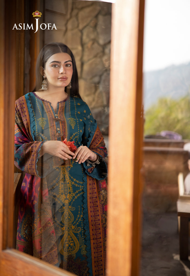 AJUW-52 PRINTED KHADDAR 3 Pcs