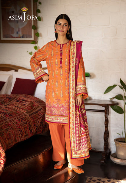 AJUW-54 PRINTED KHADDAR 3 Pcs