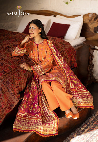 AJUW-54 PRINTED KHADDAR 3 Pcs