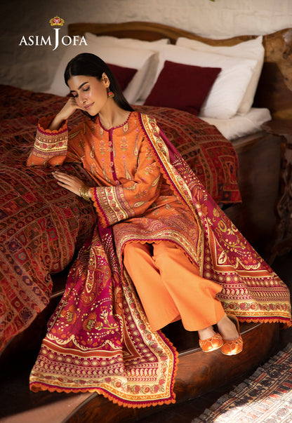 AJUW-54 PRINTED KHADDAR 3 Pcs