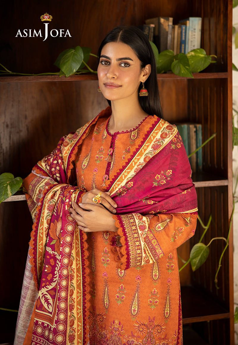 AJUW-54 PRINTED KHADDAR 3 Pcs