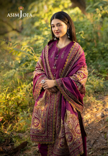 AJUW-58 PRINTED KHADDAR 3 Pcs