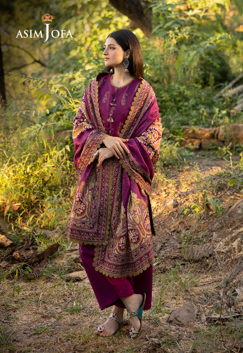 AJUW-58 PRINTED KHADDAR 3 Pcs