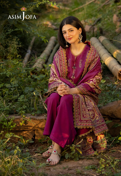 AJUW-58 PRINTED KHADDAR 3 Pcs