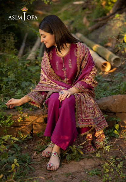 AJUW-58 PRINTED KHADDAR 3 Pcs