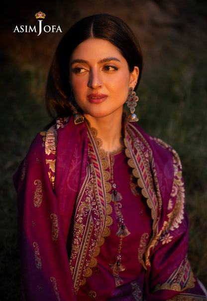 AJUW-58 PRINTED KHADDAR 3 Pcs