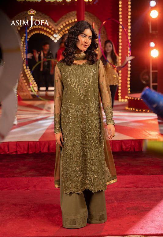 AJLLF-14 Embroidered Net 3 Pcs