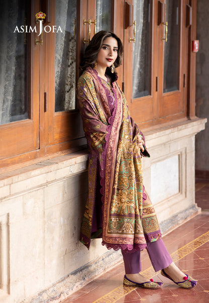 AJUW-22 EMBROIDERED VISCOSE 3 Pcs