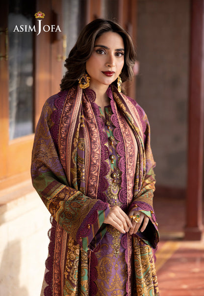 AJUW-22 EMBROIDERED VISCOSE 3 Pcs