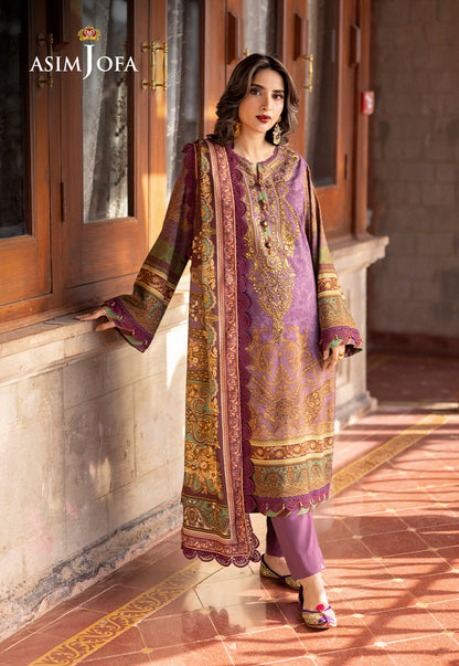 AJUW-22 EMBROIDERED VISCOSE 3 Pcs