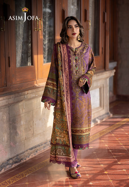 AJUW-22 EMBROIDERED VISCOSE 3 Pcs