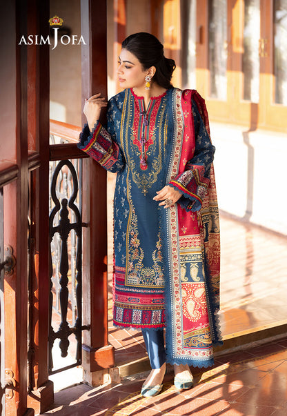 AJUW-53 PRINTED KHADDAR 3 Pcs