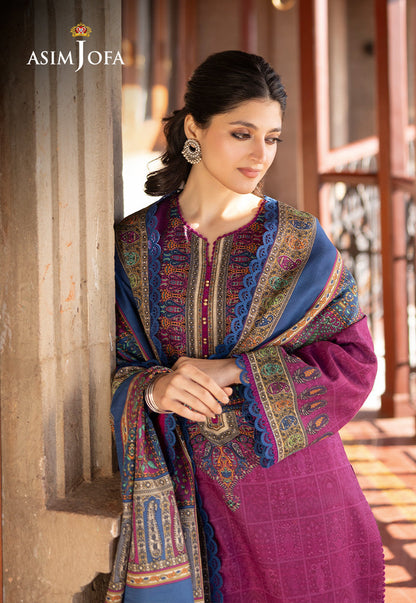 AJUW-51 PRINTED KHADDAR 3 Pcs