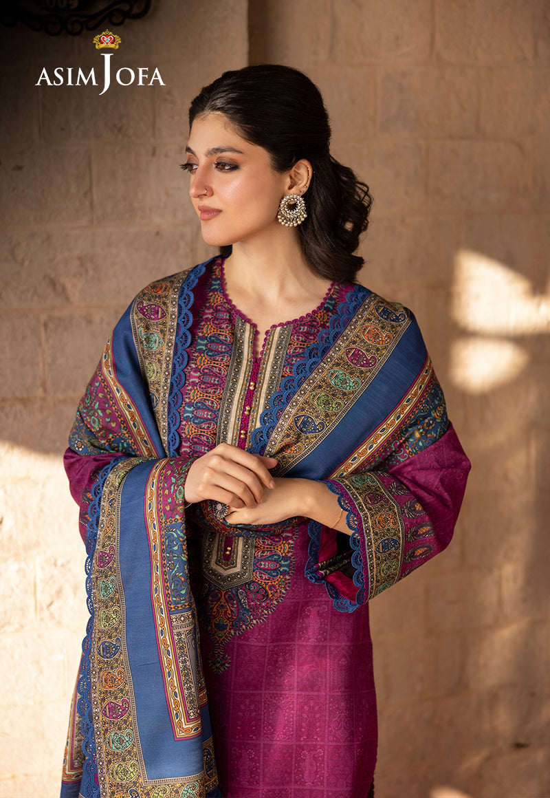 AJUW-51 PRINTED KHADDAR 3 Pcs