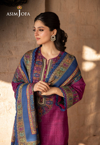 AJUW-51 PRINTED KHADDAR 3 Pcs