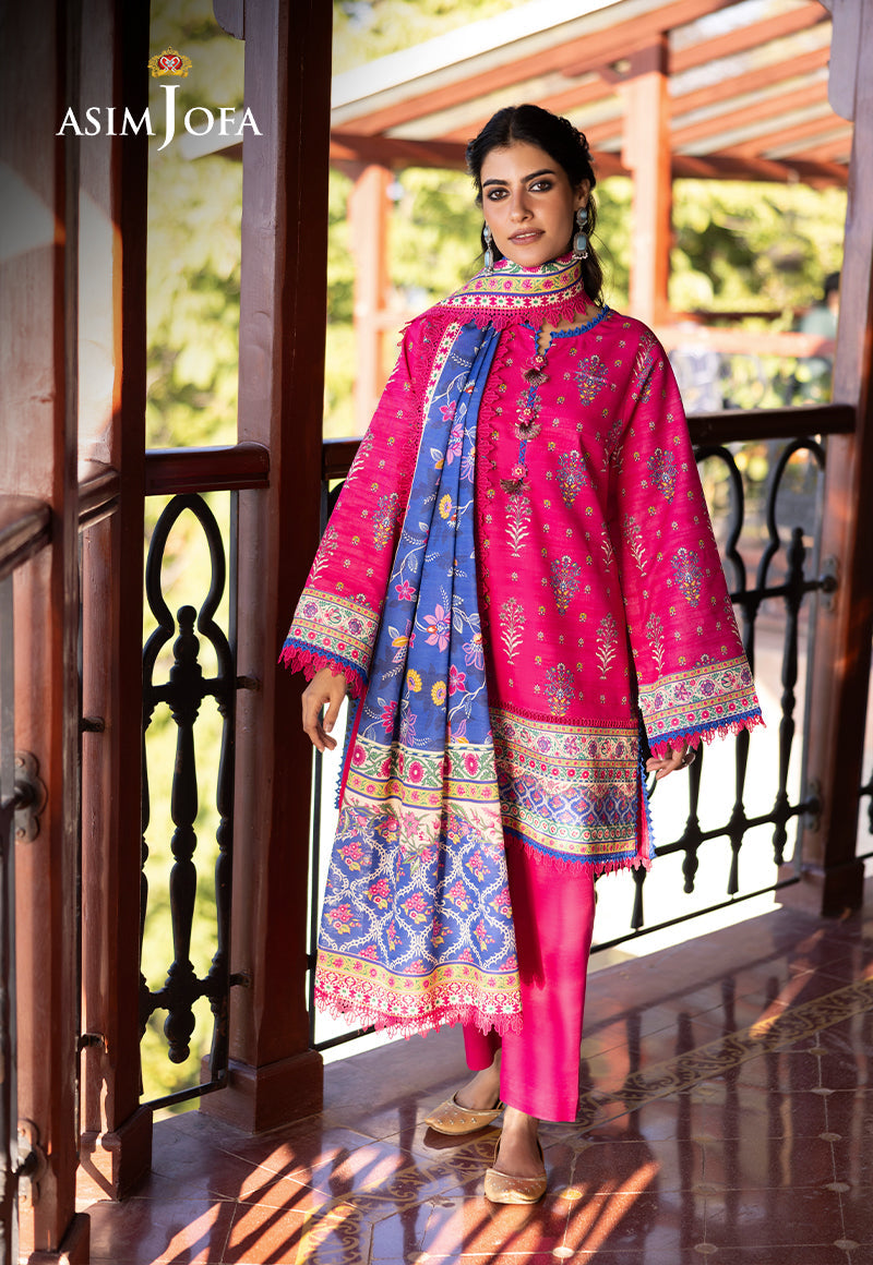AJUW-55 PRINTED KHADDAR 3 Pcs