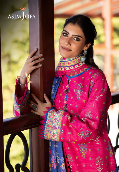AJUW-55 PRINTED KHADDAR 3 Pcs