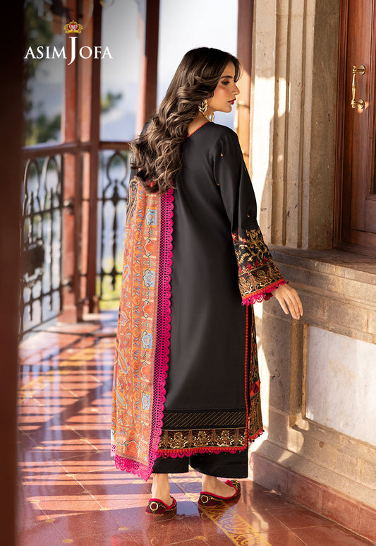 AJUW-28 EMBROIDERED VISCOSE 3 Pcs